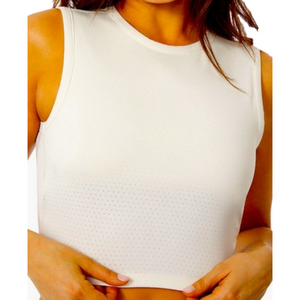 NWT REVOLVE WEWOREWHAT Anthropologie IVORY WHITE TANK BUILT IN SPORTS BRA YOGA